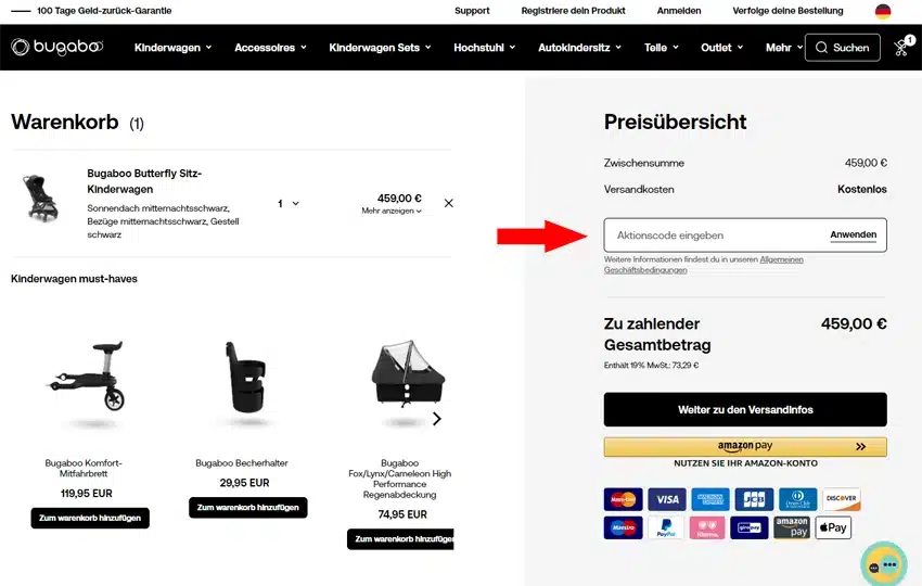 bugaboo-Gutschein-einloesen